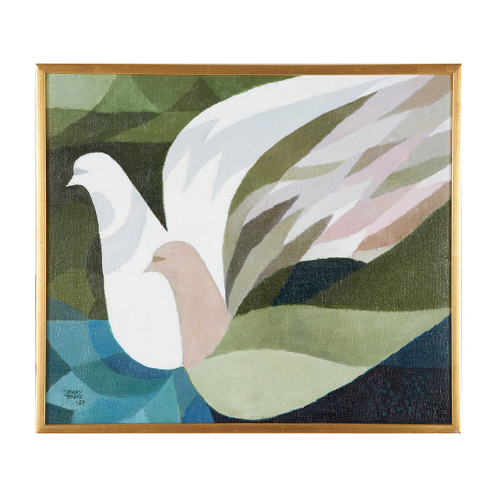 Mid-Century Doves by Jerry Roupe, Dated 1983