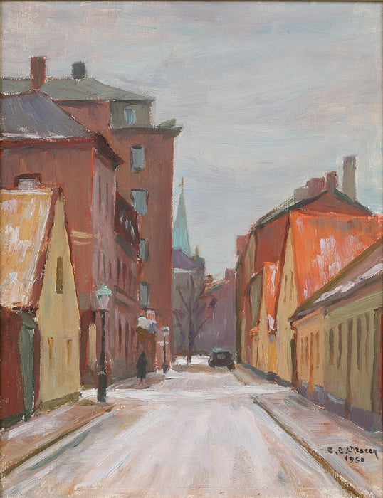 Street Scene Malmo, Dated 1958