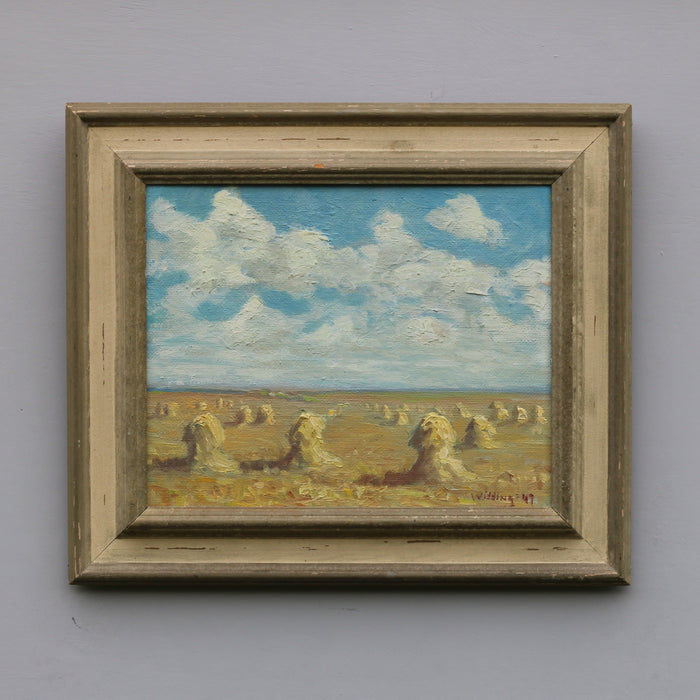 Countryside Haystacks by Lars Widding Dated 1949