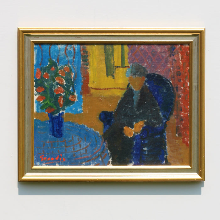 Mid-Century Interior Portrait With Flowers